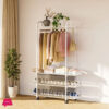 White Clothes Shoe Organizer Wardrobe Hanger Clothes Rack