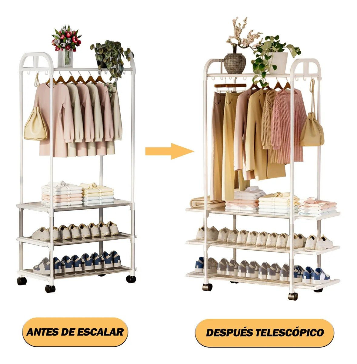 White Clothes Shoe Organizer Wardrobe Hanger Clothes Rack 9 White Clothes Shoe Organizer Wardrobe Hanger Clothes Rack