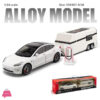 1:24 Scale Tesla Model 3 Trailer Rv Model Children'S Toy Car With Sound And Light