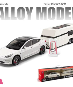 1:24 Scale Tesla Model 3 Trailer RV Model Children's Toy Car With Sound and Light