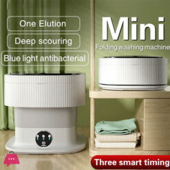 11L Portable Compact Folding Washing Machine with Timed Spin Dry Function for Socks, Underwear, and Lingerie Cleaning