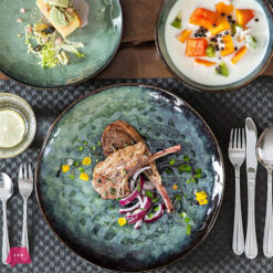 12 Piece Stoneware Dinnerware Set (Green)