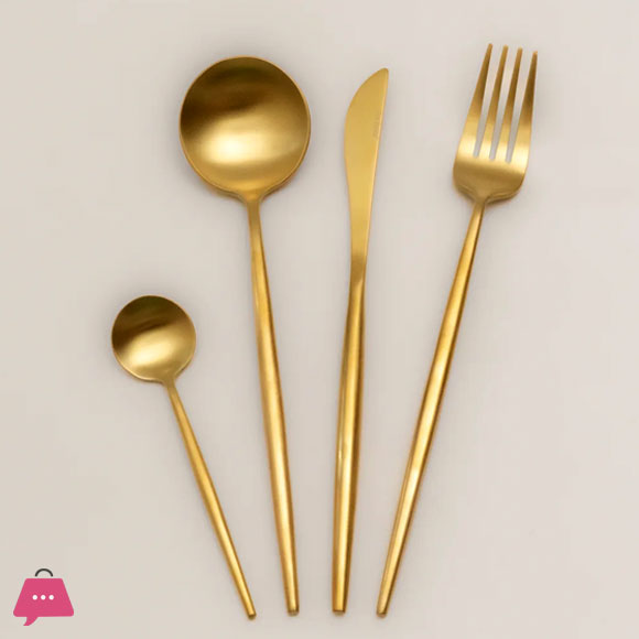 18/10 Stainless Steel Matte Flatware Cutlery Set Of 4 Pieces 4 18/10 Stainless Steel Matte Flatware Cutlery Set Of 4 Pieces - Image 3