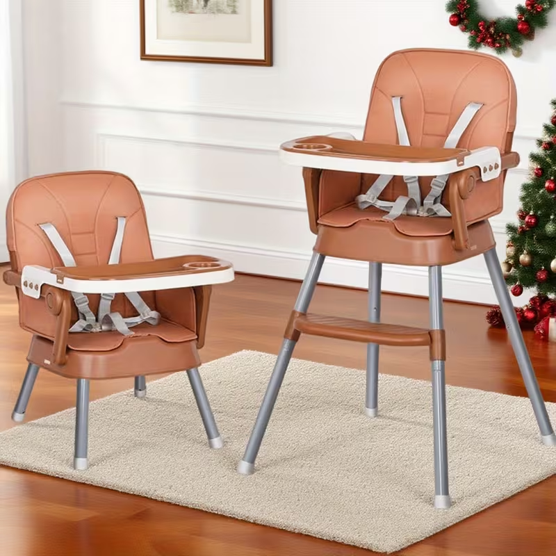 2-In-1 Folding High Chair With Height Adjustment 5-Point Safety Harness, Removable Dual Trays &Amp; Pu Cushion And Non-Slip Metal Legs - Lightweight 12 2-In-1 Folding High Chair With Height Adjustment 5-Point Safety Harness, Removable Dual Trays &Amp; Pu Cushion And Non-Slip Metal Legs - Lightweight