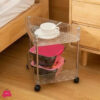 2 Tier Acrylic Triangle Storage Cart with 360° Swivel Wheels