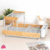 2 Tier Aluminum Dish Rack With Bamboo Frame
