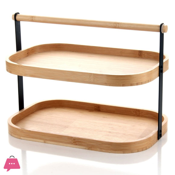 2-Tier Bamboo Dessert Stand Stylish And Durable Bamboo Multi-Use Shelf 5 2-Tier Bamboo Dessert Stand Stylish And Durable Bamboo Multi-Use Shelf - Image 4