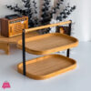 2-Tier Bamboo Dessert Stand Stylish And Durable Bamboo Multi-Use Shelf 1 2-Tier Bamboo Dessert Stand Stylish And Durable Bamboo Multi-Use Shelf