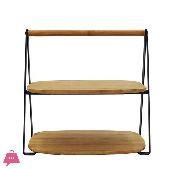 2-Tier Bamboo Serving Stand Modern Wood Display Cake Dessert Stand 5 2-Tier Bamboo Serving Stand Modern Wood Display Cake Dessert Stand - Image 3