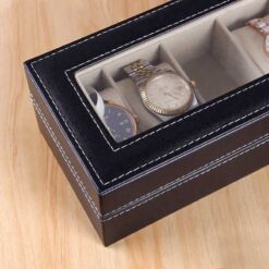 New Elegant 6 Watches Storage Box Pu Leather For Men And Women Made In China