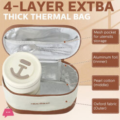 304 Stainless Steel Insulated Lunch Box Set Portable 4-Piece Adult Food Container With Thermal Bag For Food Packaging