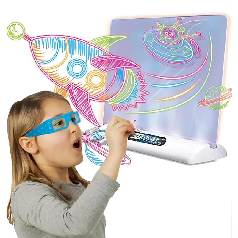 Unicorn 3D Magic Drawing Board With Led Backlight &Amp; 4 Neon Markers And Glasses 10 Unicorn 3D Magic Drawing Board With Led Backlight &Amp; 4 Neon Markers And Glasses