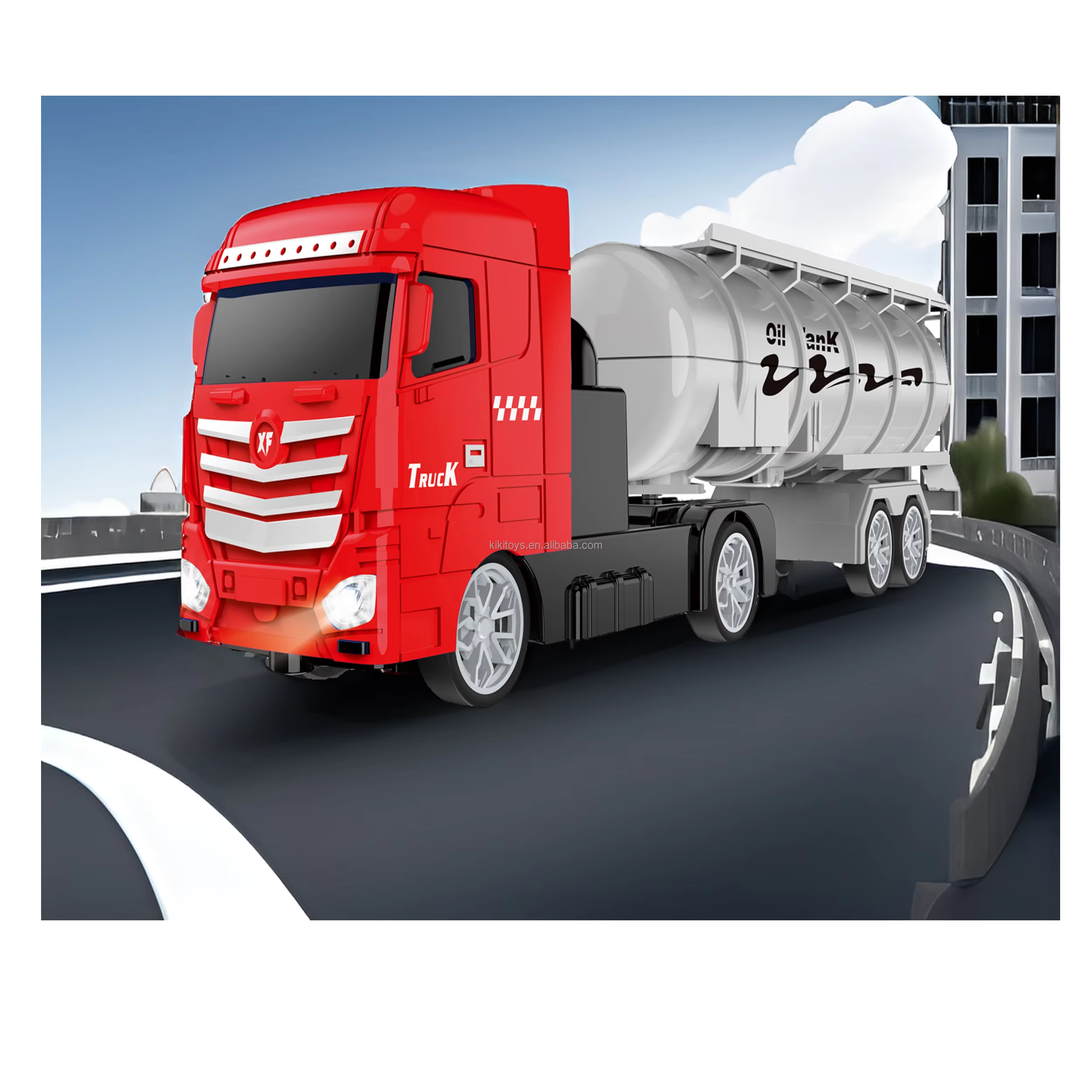 4Wd Remote Control Oil Truck Toy With Light Rc Petrol Truck Toy For Kid