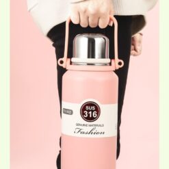 Stainless Steel Tumblers 316 Stainless Steelvacuum Insulated Cupportable Diagonal Travel Kettle With Handleoutdoor Large Capacity Sports Kettle Cups Color Pink Size 1500Ml