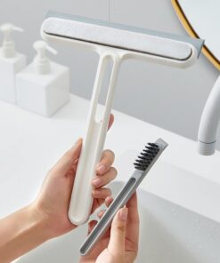 Shower Squeegee Silicone Shower Wiper Window Squeegee Bathroom Wiper Extra Light Shower Squeegee Squeegee for Shower Bathroom Tiles Mirror Window Squeegee White
