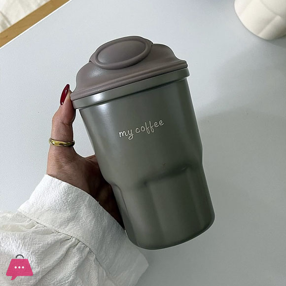 Cute Korean Coffee Cup Thermos With Straw Tumbler 450Ml 6 Cute Korean Coffee Cup Thermos With Straw Tumbler 450Ml - Image 4