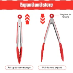 Food Tong Stainless Steel Kitchen Tongs Silicone Nylon Non Slip Cooking Clip Clamp Bbq Salad Tools Grill Kitchen Accessories