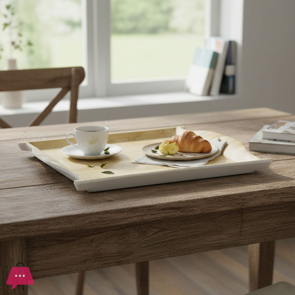 Biodegradable Bamboo Fiber Serving Tray 3 Biodegradable Bamboo Fiber Serving Tray - Image 2