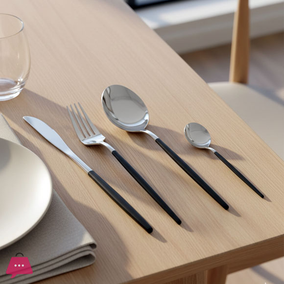 18/10 Stainless Steel Matte Flatware Cutlery Set Of 4 Pieces 9 18/10 Stainless Steel Matte Flatware Cutlery Set Of 4 Pieces - Image 8