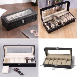 New Elegant 6 Watches Storage Box Pu Leather For Men And Women Made In China