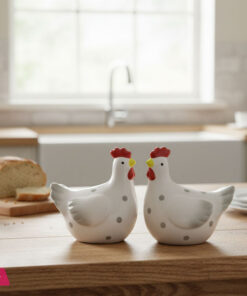 Ceramic Salt and Pepper Shakers 2 Pcs Set Chicken Design