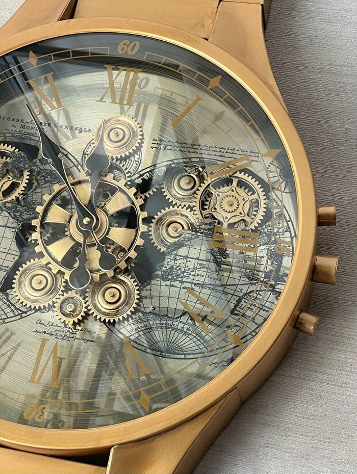 Chronoband Metal Gear Wall Clock 50X80 Cm