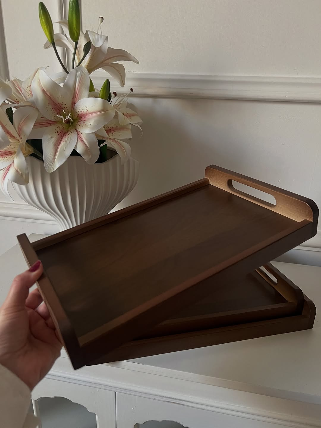 Classic Wooden Serving Trays - Trio Set 10 Classic Wooden Serving Trays - Trio Set