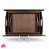 Dark Brown Bamboo Serving Tray Set 3 Piece