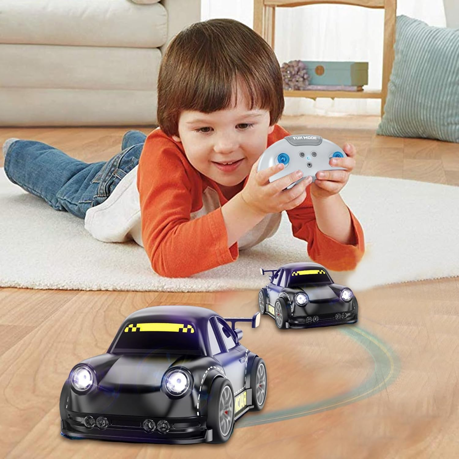 Drifting Rc Car For Kids 2.4Ghz Remote Control Racing Car With Lights, Sound Effects, Follow &Amp; Escape Modes