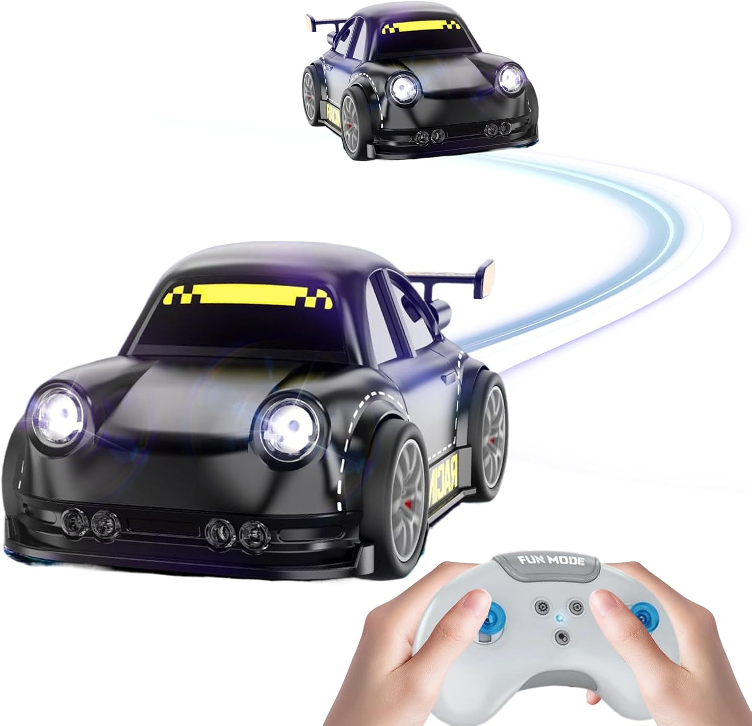 Drifting Rc Car For Kids 2.4Ghz Remote Control Racing Car With Lights, Sound Effects, Follow &Amp; Escape Modes