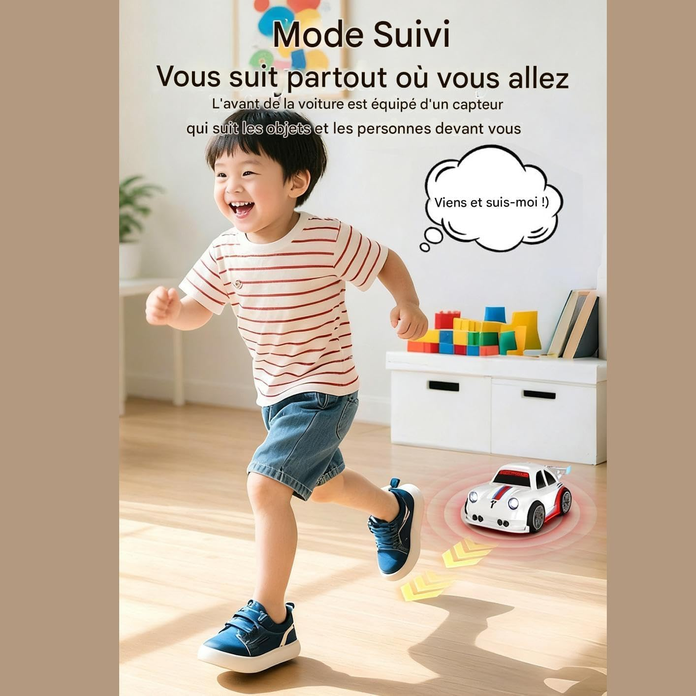 Drifting Rc Car For Kids 2.4Ghz Remote Control Racing Car With Lights, Sound Effects, Follow &Amp; Escape Modes