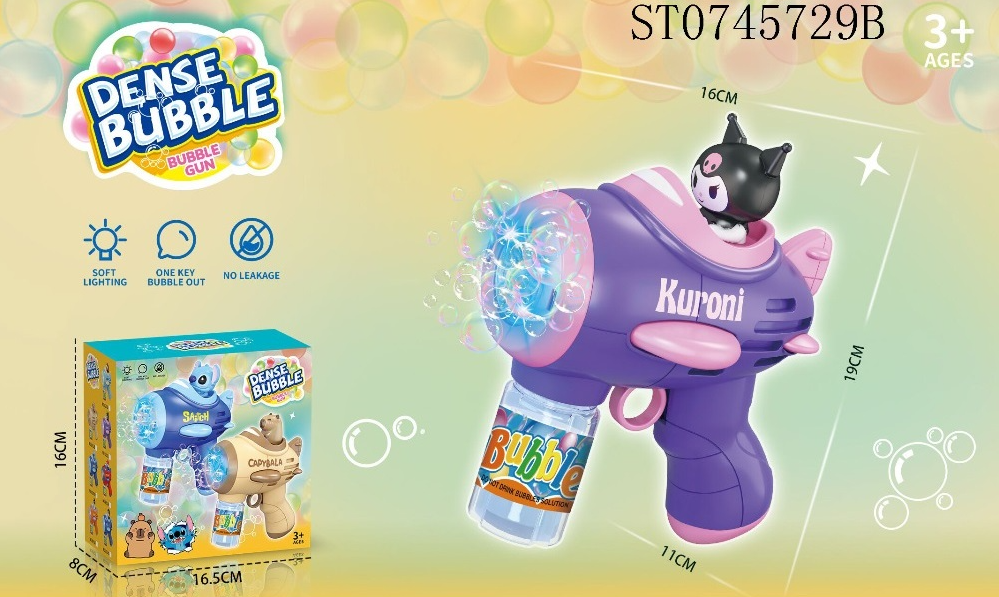 Electric Bubble Gun Toy With Soft Lighting Kuromi , Bluey , Stitch 14 Electric Bubble Gun Toy With Soft Lighting Kuromi , Bluey , Stitch
