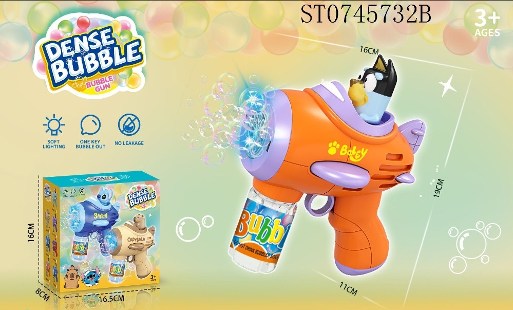 Electric Bubble Gun Toy With Soft Lighting Kuromi , Bluey , Stitch 12 Electric Bubble Gun Toy With Soft Lighting Kuromi , Bluey , Stitch