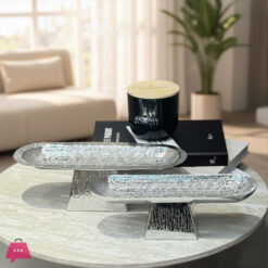 Elegant Hammered Silver Pedestal Tray