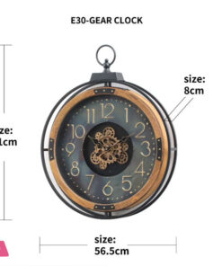 European Metal Gear Round Wall Clock - 28Inch - Image 4