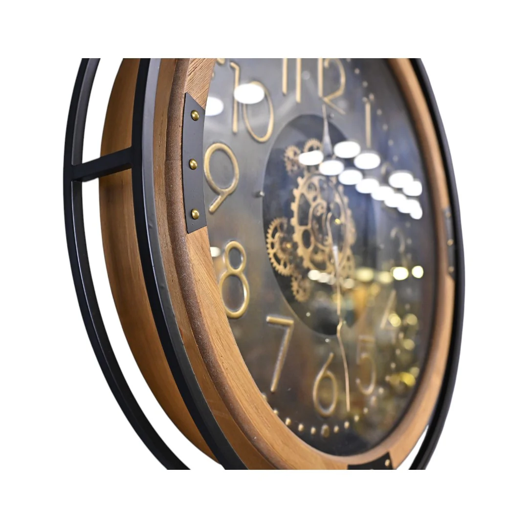 European Metal Gear Round Wall Clock - 28Inch
