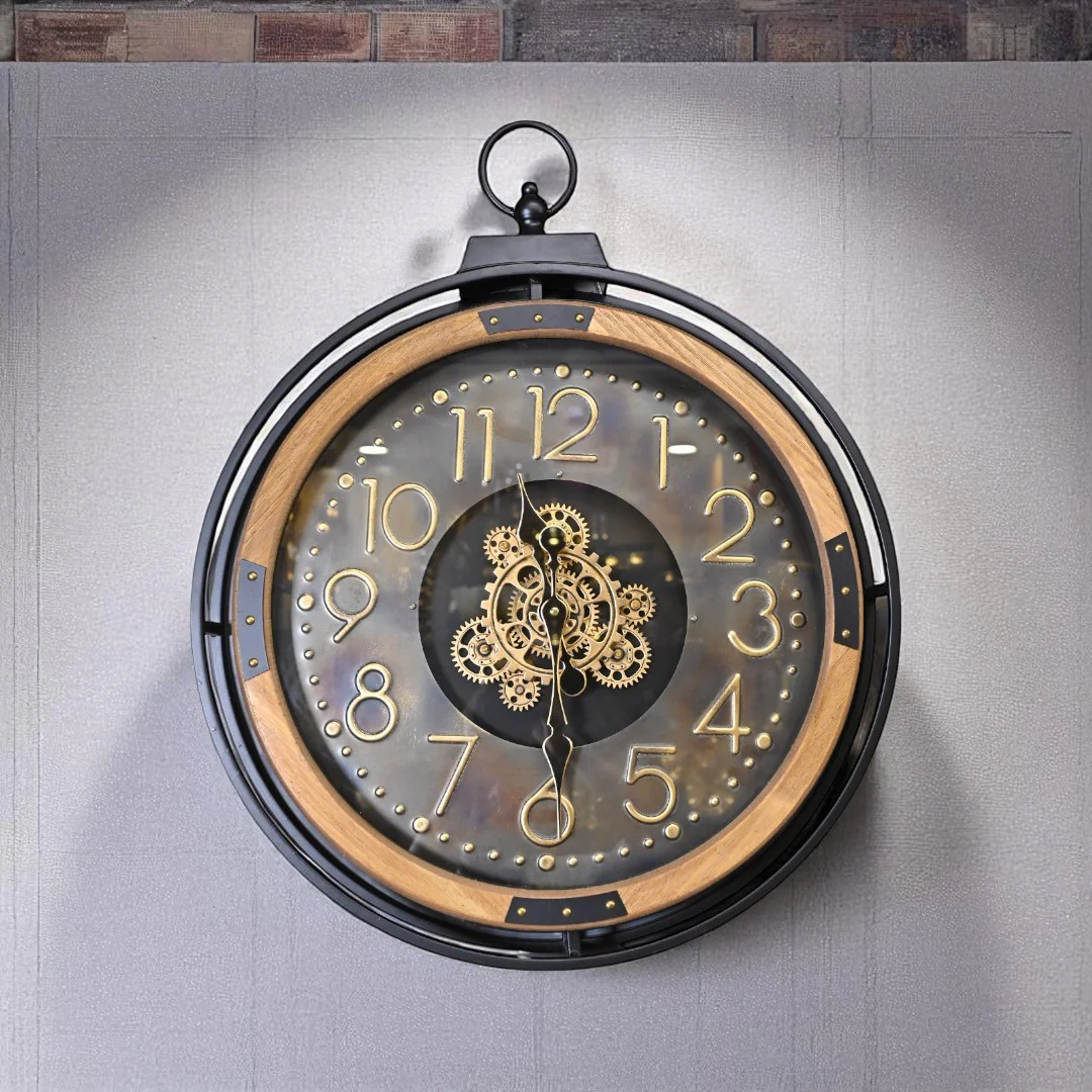 European Metal Gear Round Wall Clock - 28Inch 9 European Metal Gear Round Wall Clock - 28Inch