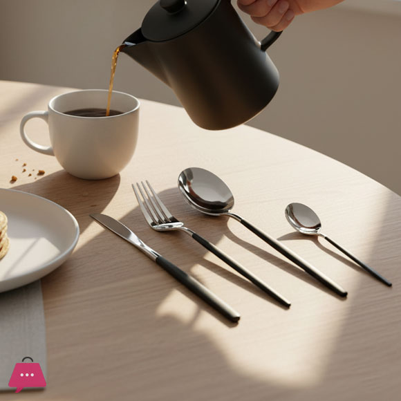 18/10 Stainless Steel Matte Flatware Cutlery Set Of 4 Pieces 8 18/10 Stainless Steel Matte Flatware Cutlery Set Of 4 Pieces - Image 7