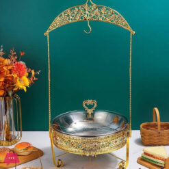 Hanging Lid Dining Stove Stainless Steel Chafing Dish Buffet Set With Hanging Cover For Catering Parties And Weddings 8Liter