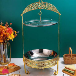 Hanging Lid Dining Stove Stainless Steel Chafing Dish Buffet Set with Hanging Cover for Catering Parties and Weddings 8Liter