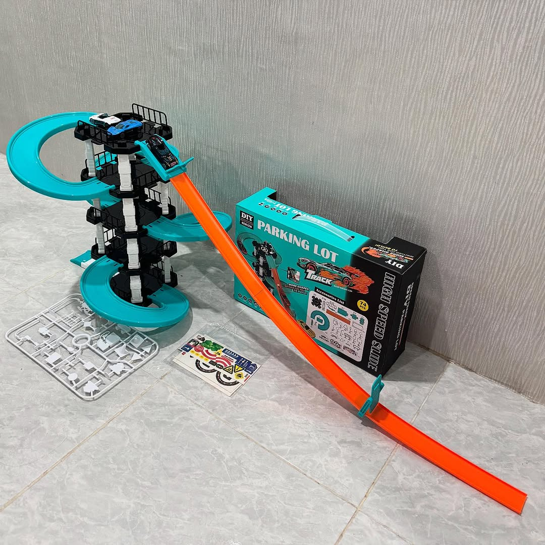 High Speed ​​Slide Parking Lot Track Toy 74-Pcs