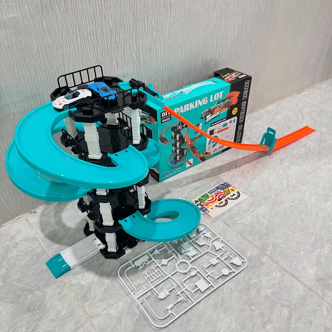 High Speed Slide Parking Lot Track Toy 74-Pcs 10 High Speed Slide Parking Lot Track Toy 74-Pcs