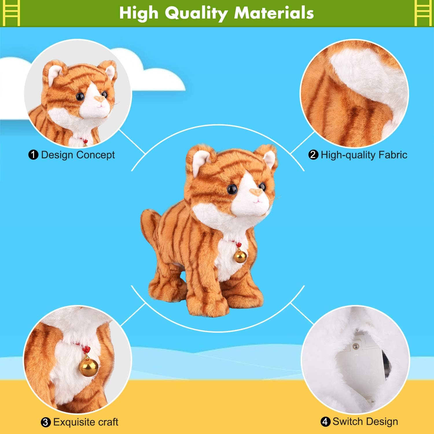 Interactive Electronic Plush Robot Cat Toy