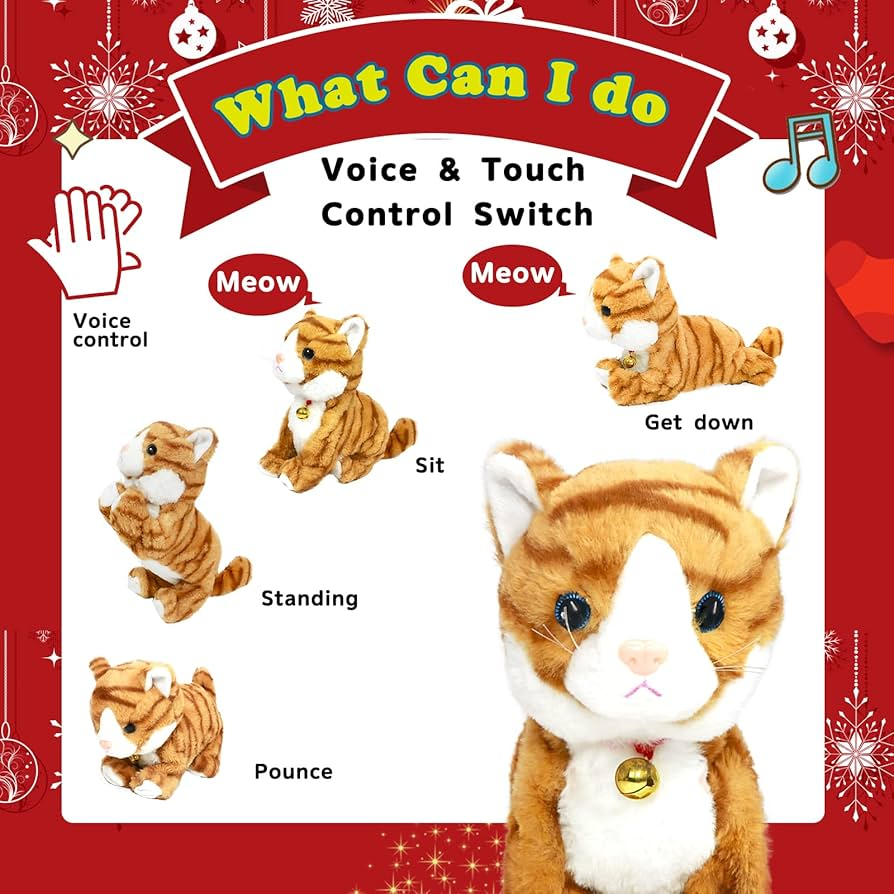 Interactive Electronic Plush Robot Cat Toy