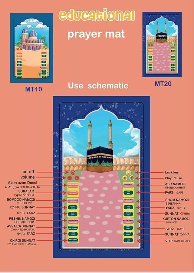 Islamic Electronic Smart Prayer Mat For Kids – Prayer Mat Engaging Interactive Learning In 10 Languages
