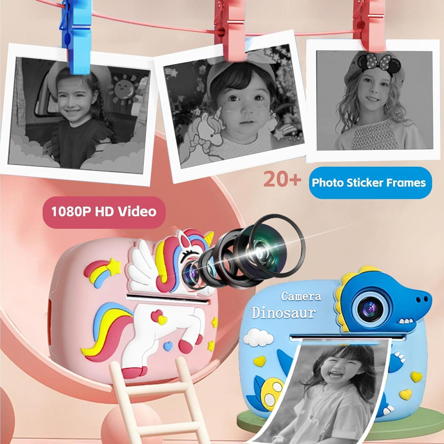 Kids Camera Instant Print 1080P Instant Cameras That Print Photos Birthday Gifts For Kids Age 3-12,Toddlers Instant Digital Cameras For Boys And Girls 9 Kids Camera Instant Print 1080P Instant Cameras That Print Photos Birthday Gifts For Kids Age 3-12,Toddlers Instant Digital Cameras For Boys And Girls