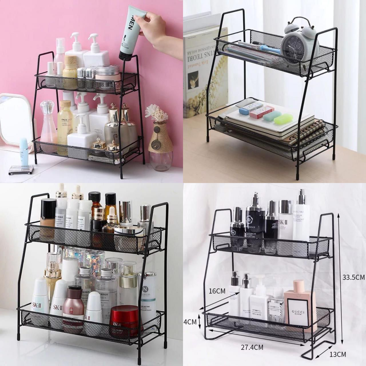 Kitchen Organizer Storage Rack Spice Jars Holder Cosmetics Shelf Toliet Desktop Organiser