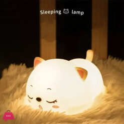 Lovely Cat USB Rechargeable Silicone LED Night Light Bedroom Bedside Floor Lamp with Remote for Kids Baby Gift Touch Sensor Lamp
