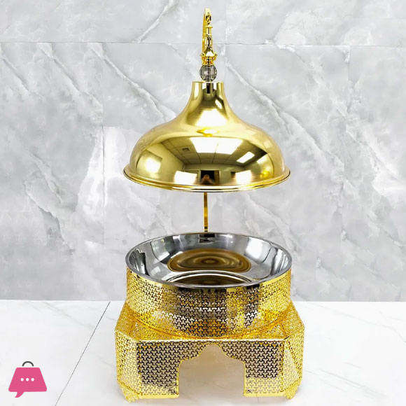 Luxury Chafing Dish Stainless Steel Chafer Food Warmer Catering Buffet Gold Chefing Dish Hanging 8Liter