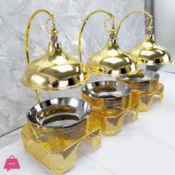 Luxury Chafing Dish Stainless Steel Chafer Food Warmer Catering Buffet Gold Chefing Dish Hanging 8Liter